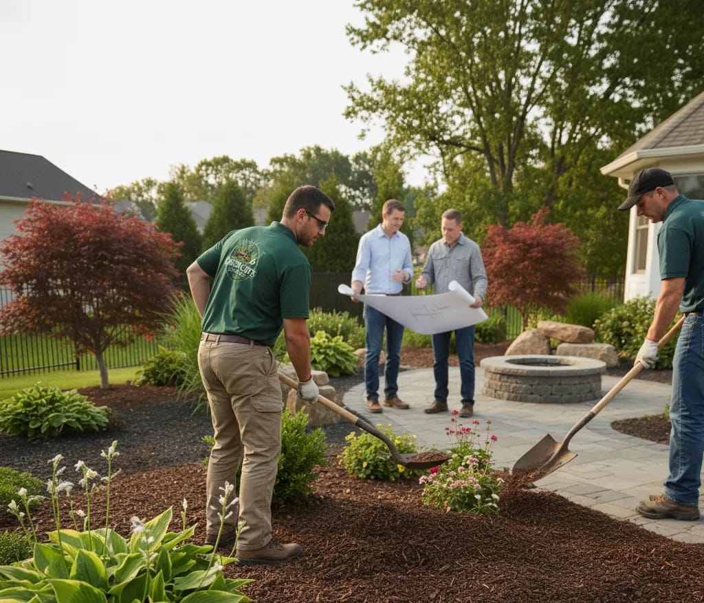 Green Cuts landscaping and mulch work in Valparaiso, Indiana